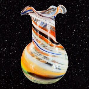 Multicolor Swirl Glass Vase